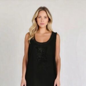 Annie Klein Black Relax Fit Tank Top SZ Large​​​​​​​